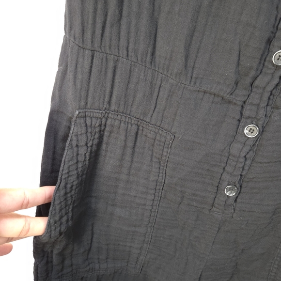 VELVET By Graham & Spencer Elia Cotton Gauze Jumpsuit Small Black - Picture 7 of 16